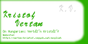 kristof vertan business card